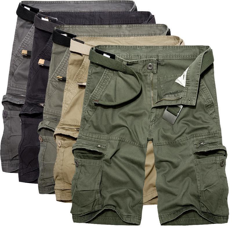 Men's Cargo Shorts Utility Work Short Outdoor Twill Cotton Shorts with Pockets - Amamble