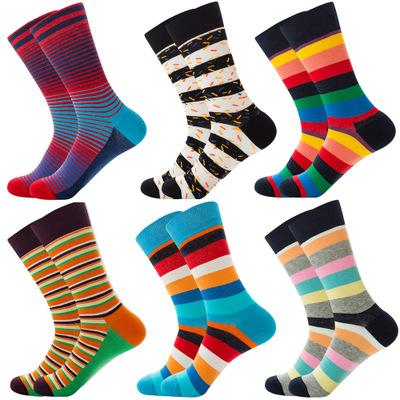 Couple models 6 Pieces Colorful 100%Cotton Fancy Socks - Amamble
