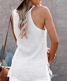 Round neck knitted vest - Amamble