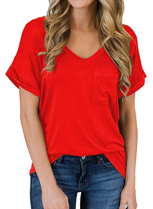 V-neck pocket T-shirt - Amamble
