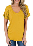 V-neck pocket T-shirt - Amamble
