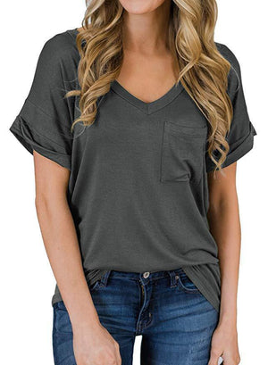 V-neck pocket T-shirt - Amamble