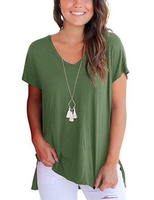 V-neck short sleeves with side seams - Amamble