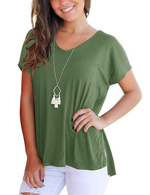 V-neck short sleeves with side seams - Amamble