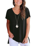 V-neck short sleeves with side seams - Amamble