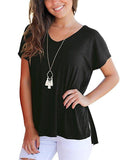 V-neck short sleeves with side seams - Amamble