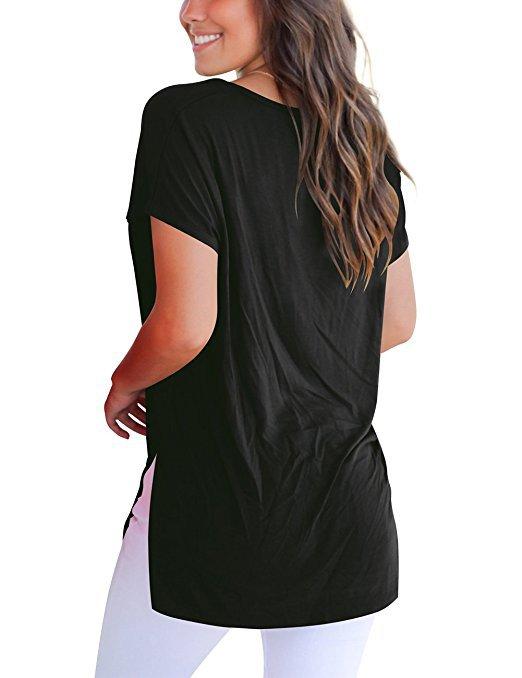 V-neck short sleeves with side seams - Amamble