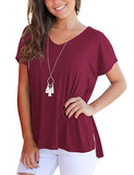 V-neck short sleeves with side seams - Amamble