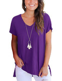 V-neck short sleeves with side seams - Amamble