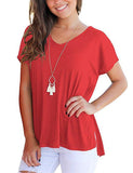 V-neck short sleeves with side seams - Amamble