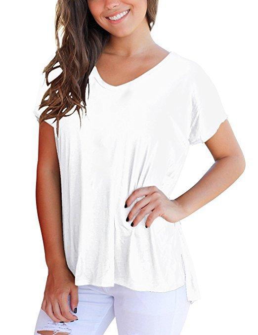 V-neck short sleeves with side seams - Amamble