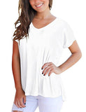 V-neck short sleeves with side seams - Amamble