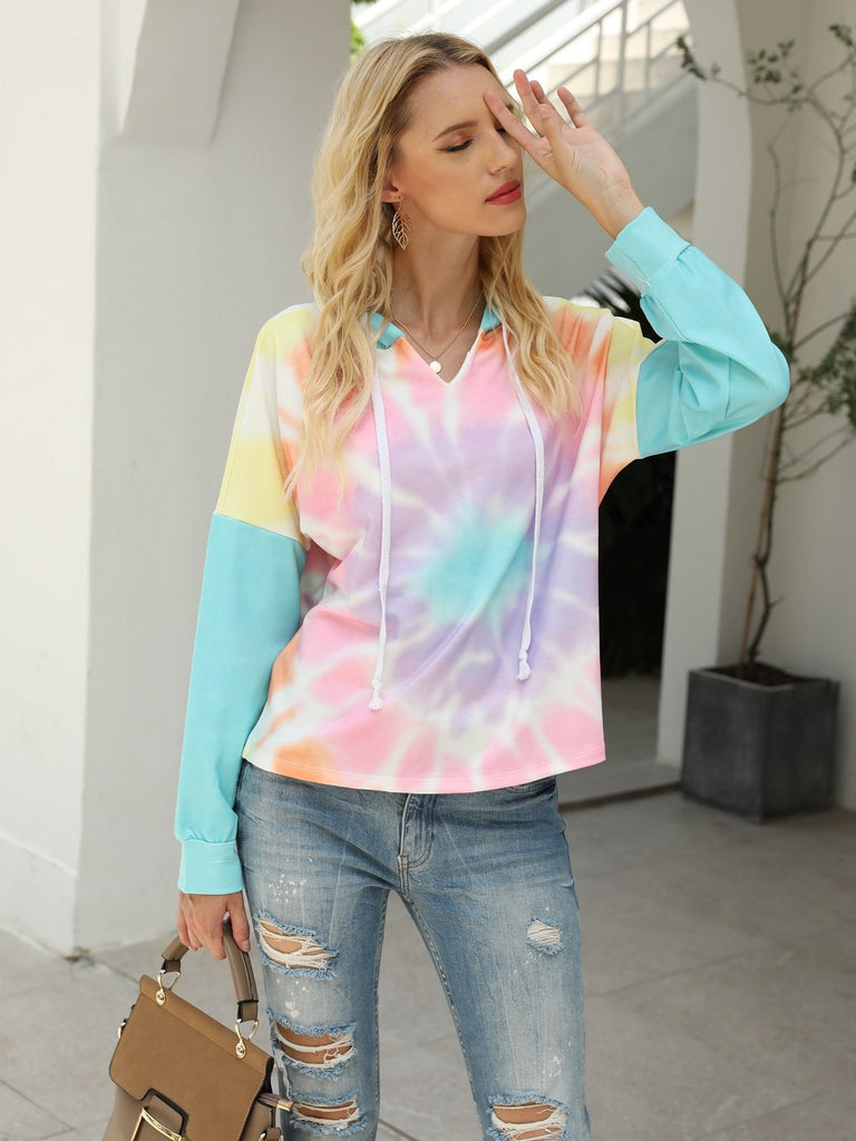 Tie-dye gradient hooded sweatshirt - Amamble