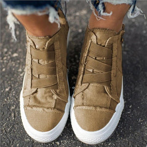 Platform casual canvas shoes - Amamble