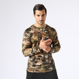 Camouflage round neck quick-drying long sleeves - Amamble