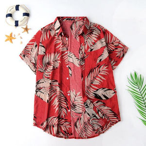 Summer Hawaiian style casual beach vacation male shirt - Amamble