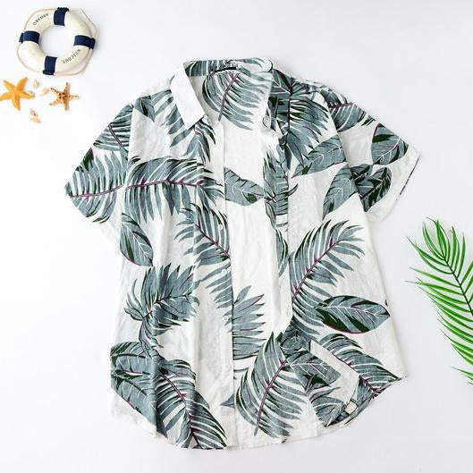 Summer Hawaiian style casual beach vacation male shirt - Amamble