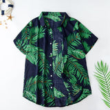 Summer Hawaiian style casual beach vacation male shirt - Amamble