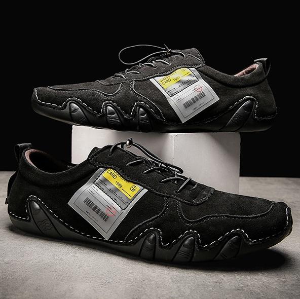 Men's creative breathable casual leather shoes - Amamble