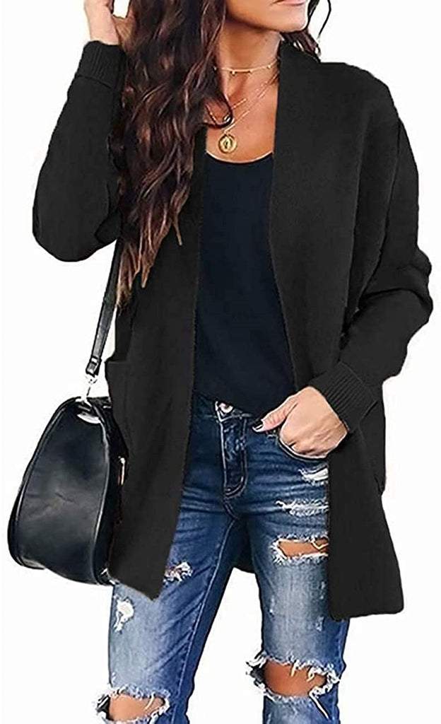 Leopard print button knit sweater cardigan jacket - Amamble