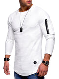 Slim round neck men's long sleeve T-shirt - Amamble