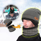 Warm Beanie Cap With Scarf - Amamble