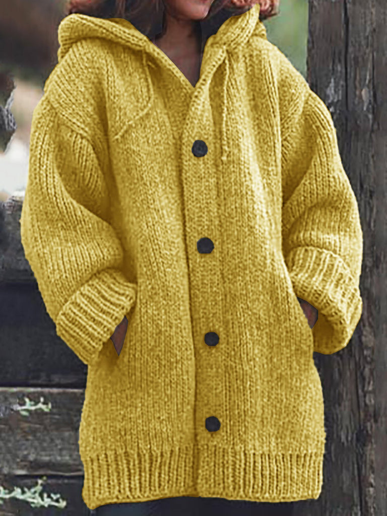 💥【40% OFF】2020 NEW Button Down Hooded Knitted Cardigan👚 - Amamble