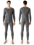 U-Neck Fleece Thermal Men Underwear Pajama Sets