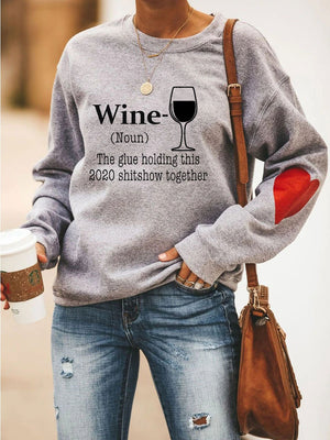 WINE Heart Sweatshirt - Amamble