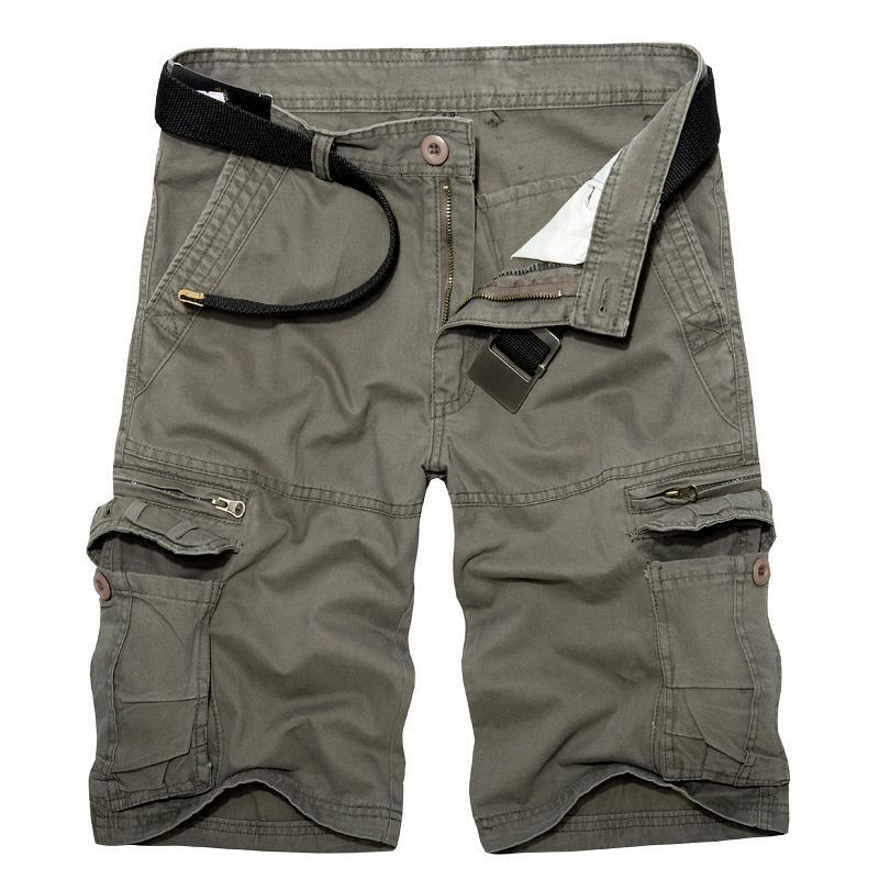 Men's Cargo Shorts Utility Work Short Outdoor Twill Cotton Shorts with Pockets - Amamble