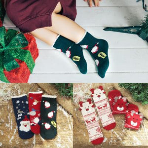 Baby Christmas Santa Claus Elk 100%Cotton Socks - Amamble
