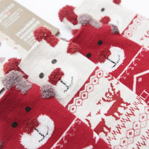Baby Christmas Santa Claus Elk 100%Cotton Socks - Amamble