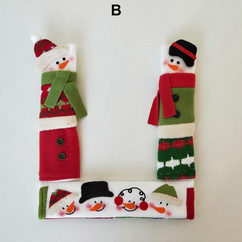 SNOWMAN KITCHEN HANDLE DOOR COVERS (SET OF 3) - Amamble