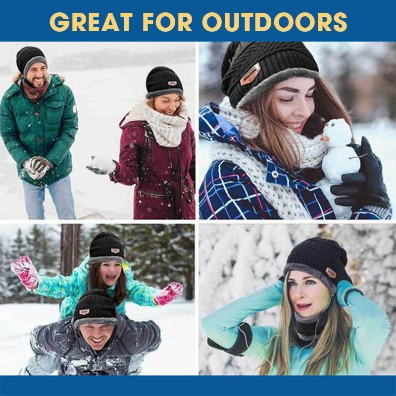 Warm Beanie Cap With Scarf - Amamble