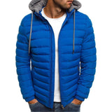 Men's Simple Solid Color Hood Fashion Cotton Coat - Amamble