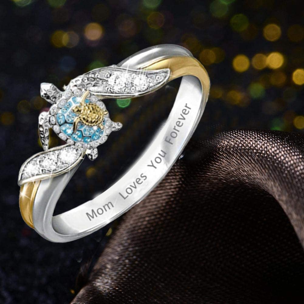 Mom Loves You Forever Turtle Statement Ring - Amamble