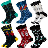 Couple models 6 Pieces Colorful 100%Cotton Fancy Socks - Amamble