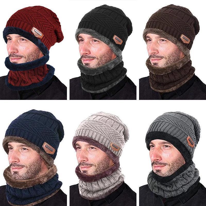 Warm Beanie Cap With Scarf - Amamble