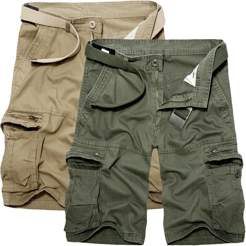 Men's Cargo Shorts Utility Work Short Outdoor Twill Cotton Shorts with Pockets - Amamble