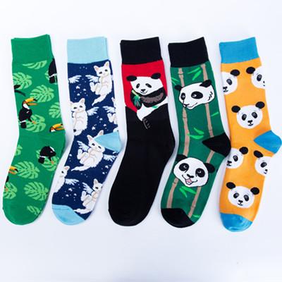5 Pieces Floral animals creative fancy colorful socks - Amamble