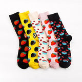 5 Pieces Couple creative fancy colorful Lattice animal socks - Amamble