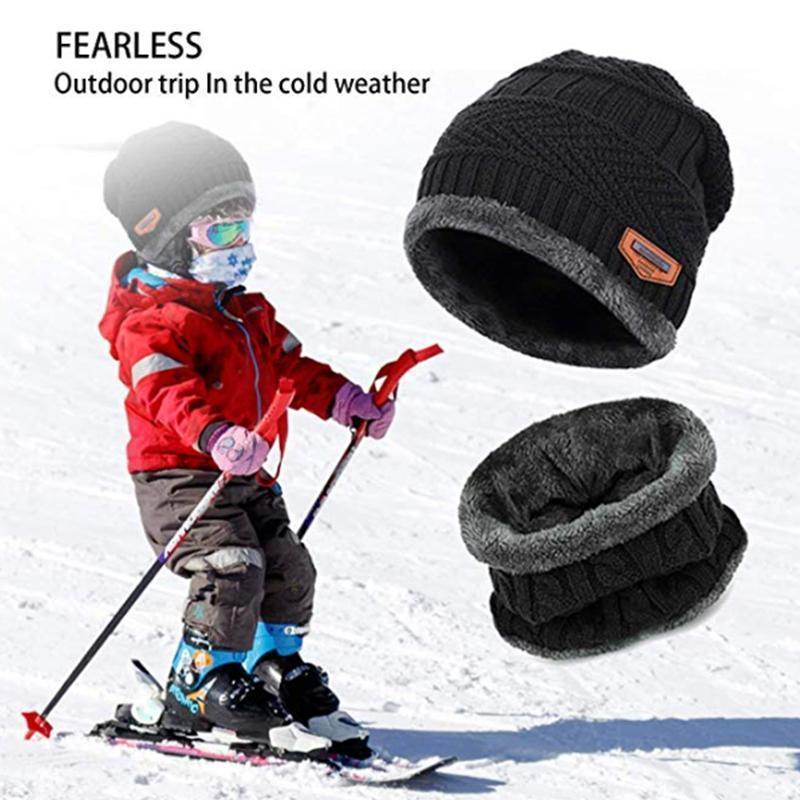Warm Beanie Cap With Scarf - Amamble