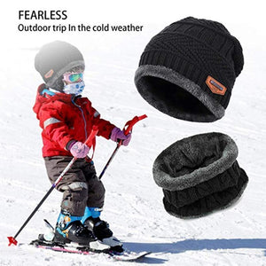 Warm Beanie Cap With Scarf - Amamble