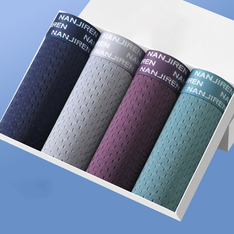 4-Pack Men's Ice Silk Cool Fresh Boxer Briefs