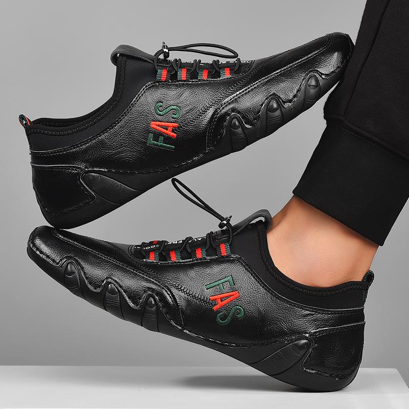 Men's leather casual beanie shoes - Amamble