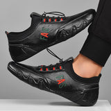 Men's leather casual beanie shoes - Amamble