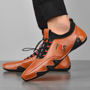 Men's leather casual beanie shoes - Amamble