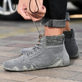 Men's High Top Casual Leather Shoes - Amamble