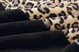 Leopard print plush sweater - Amamble