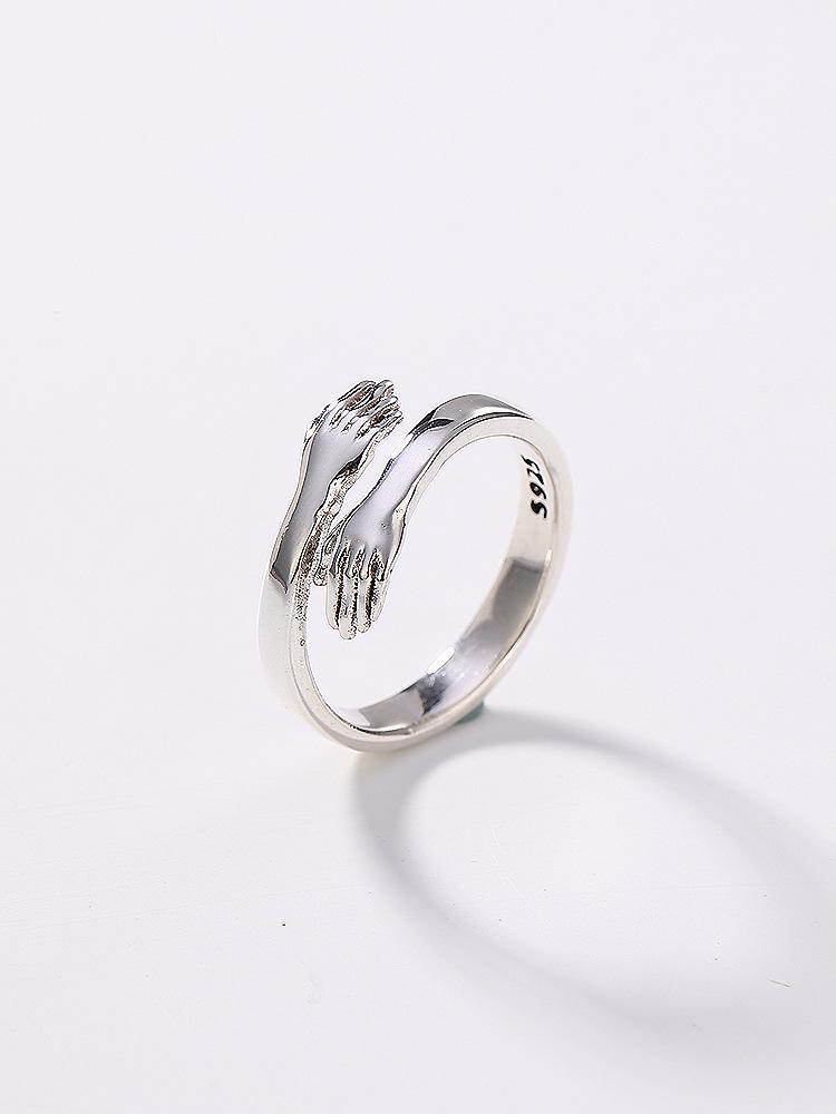 Sterling Silver Hug Ring - Amamble